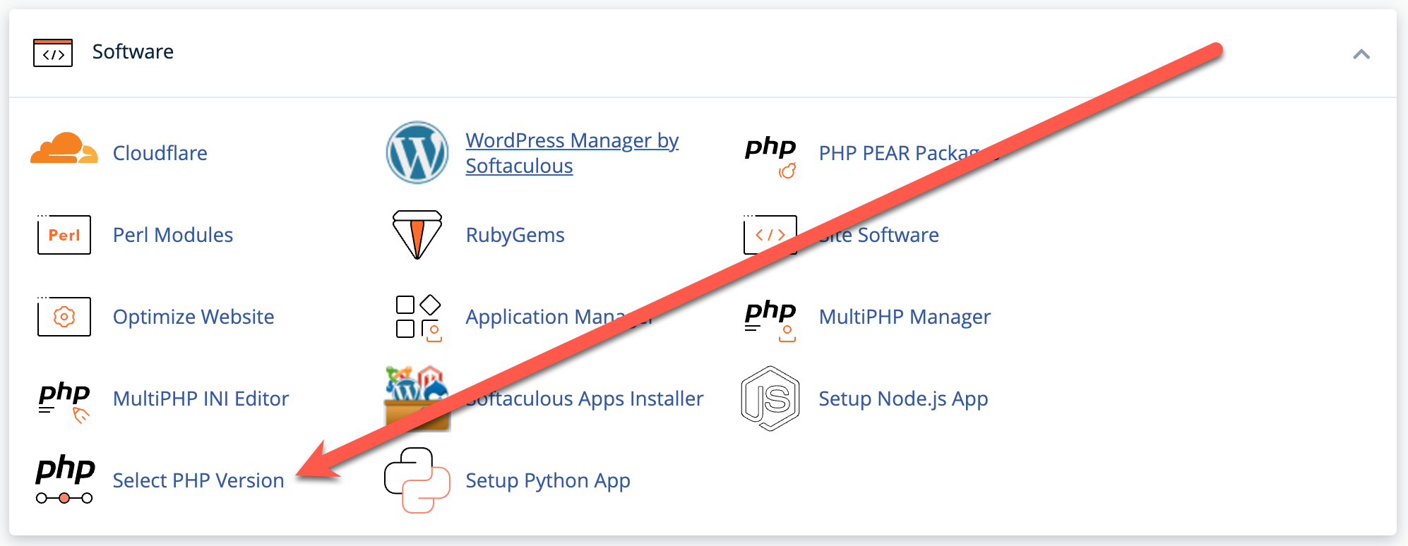 Select a PHP Version